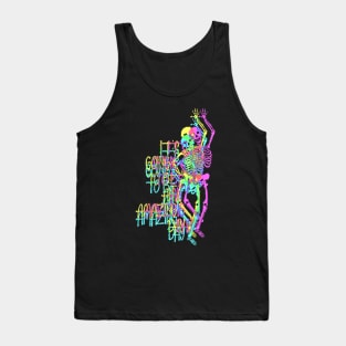 Amazing Day Skeleton - crossed neon colored Tank Top